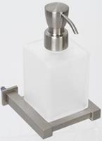 Cube zeepdispenser matglas inox