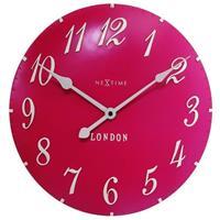 Next Time NE-3084RZ Wandklok Dia 24,5 Cm Poly Resin, Roze,London'