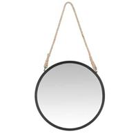 Leen Bakker Spiegel Tess - zwart - Ø43 cm