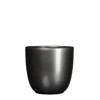 Micadecorations Bloempot Pot rond es/17 tusca 18.5 x 19.5 cm antraciet Mica