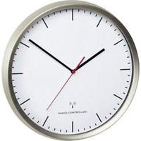 Wandklok Zendergestuurd Analoog Zendergestuurd (DCF77) RVS (geborsteld) TFA 60.3521.02