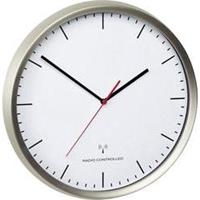 TFA Dostmann 60.3521.02 Funk Wanduhr 30.5 cm x 4.8 cm Edelstahl (gebürstet) Schleichendes Uhrwerk (lautlos)