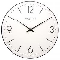 nextime NE-3157WI Wandklok Dia. 35 Cm, Bol Glas, Wit, 'Basic Dome'