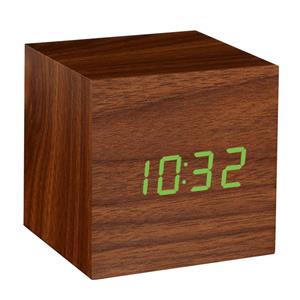 Gingko - Cube Click Clock Walnoot