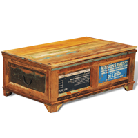 vidaXL Couchtisch mit Stauraum Vintage Altholz Braun
