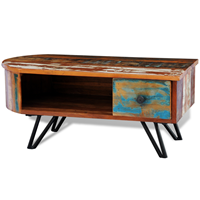 VidaXL Salontafel met ijzeren poten gerecycled hout