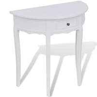 VidaXL Wandtafel met lade halfrond wit