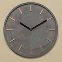 boltze Wanduhr Rund Ø28cm Quarzuhr Küchenuhr Zementuhr Beton Grau Kupfer