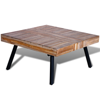 vidaXL Couchtisch Quadratisch Recyceltes Holz Teak Braun