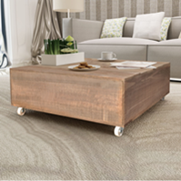 vidaXL Couchtisch mit Rollen  Braun