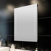 vidaXL Badspiegel mit LED-Leuchten 60×80 cm Silber