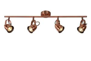 Dreh- und schwenkbarer LED Leuchtenspot Cigal im Vintage Stil in kupfer mit vier Brennstellen - LUCIDE