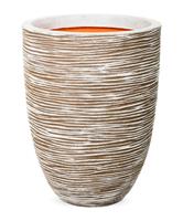 Capi Nature Rib NL vase elegant luxe M 39x39x60cm Ivoor bloempot