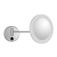 Plieger make-up spiegel met LED-verlichting en zwenkbaar 20 cm, chroom