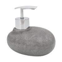 Zeepdispenser Wenko Pebble Polyresin Grijs 10,4x9,7x11,8cm