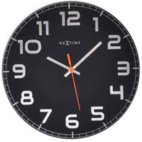 NeXtime NE-8817ZW Wandklok Dia. 30 X 3.5 Cm, Glas, Zwart,Classy Round'