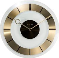 NeXtime NE-2790GO Wandklok Dia. 31 Cm, Glas, Goud, 'Retro'