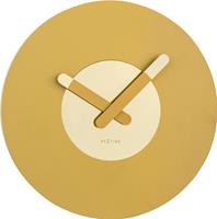 NeXtime NE-3189GO Wandklok Dia. 39.5 Cm, Hout, Goud,In Touch'