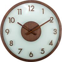 NeXtime Wandklok  dia. 50 cm, hout/glas, bruin