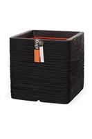 Capi Pot vierkant rib NL 40x40x40 - zwart