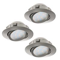 Pineda LED Einbauspot 3er-Set 3x 500lm Nickel-Matt - EGLO