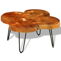 VidaXL Salontafel 4 boomstammen 35 cm massief sheesham hout