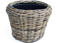 Vanderleeden BloempotÂÂ Drypot Rattan 36 cm grijs