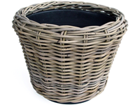 Vanderleeden BloempotÂÂ Drypot Rattan 43 cm grijs