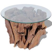 vidaXL Salontafel 60 cm massief teak drijfhout