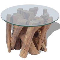 vidaXL Salontafel 60 cm massief teak drijfhout