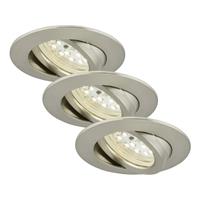 Briloner 3er Set schwenkbare LED-Einbauleuchte Bert, nickel