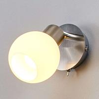 Lampenwelt LED-wandspot Elaina, mat nikkel