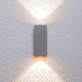 Lampenwelt Zilveren buitenwandlamp Tavi m. Bridgelux-LED