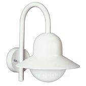 Runde Wandleuchte A-92589, weiß, ohne Bewegungsmelder, Aluguss, Opalglas, IP44, mit Montageplatte - ALBERT
