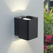 Lampenwelt Dubbel stralende LED-buitenwandlamp Nikolas