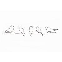 Metal Art - Vogeltjes - Donkergrijs - 12,5x60 Cm