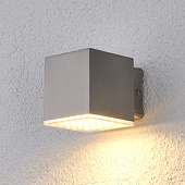 Lampenwelt Compacte LED-buitenwandlamp Lydia, rvs