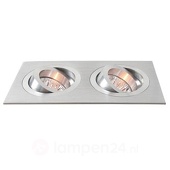 Deko-Light 2-lichts aluminium inbouwspot zwenkbaar