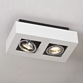 Lampenwelt 2-lamps LED-spot Vince in wit