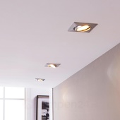Lampenwelt Chromen inbouwlampen met LED's, hoekig, set van 3