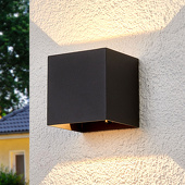 Lampenwelt Hoekige led-buitenwandlamp Evie