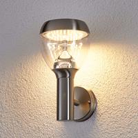 Lampenwelt Etta - roestvrij stalen buitenwandlamp met LED