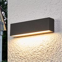 Lampenwelt Elvira - grafietgr. LED outdoor wandlamp met IP65