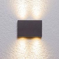 Lampenwelt Vierkante buitenwandlamp Henor met 4 leds