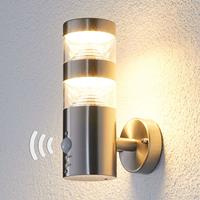 Lampenwelt LED buitenwandlamp Lanea recht met sensor