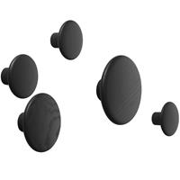 Muuto The Dots Kleiderhaken 5er Set Schwarz