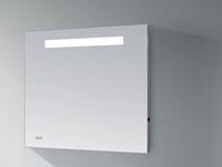 Sanitop Spiegel  met LED Verlichting en Geintegreerde Klok Aluminium Geborsteld (In 8 maten)