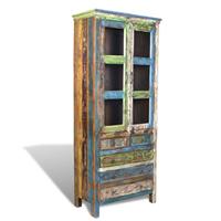 VidaXL Boekenkast gerecycled hout met 5 lades en 2 deurtjes