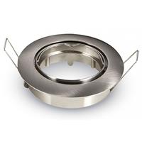 BSE Spot Armatuur GU10 - Inbouw Rond - Mat Chroom Aluminium - Kantelbaar Ø90mm