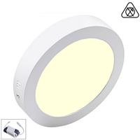 BSE LED Downlight - Opbouw Rond 12W - Warm Wit 3000K - Mat Wit Aluminium - Ø170mm